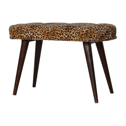 BanquetBench Leopard Print Deep Button Bench