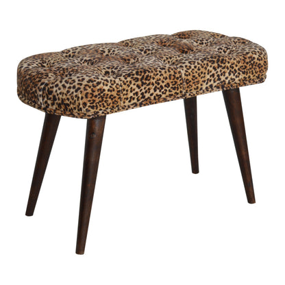 BanquetBench Leopard Print Deep Button Bench