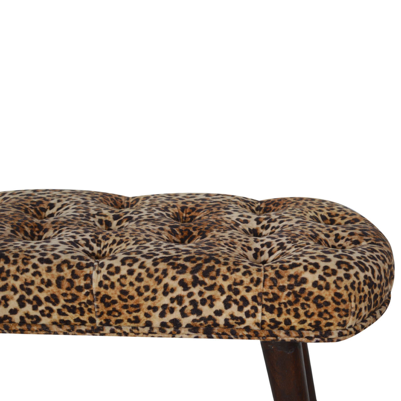 BanquetBench Leopard Print Deep Button Bench