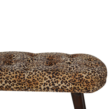 BanquetBench Leopard Print Deep Button Bench