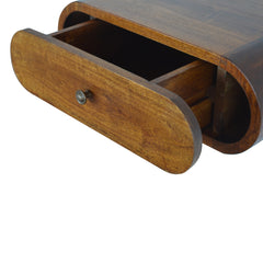 Old Compton Wall Mounted Round Chestnut Bedside - Furniture One Shop