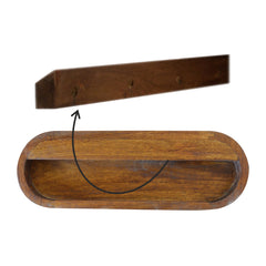 Old Compton Wall Mounted Round Chestnut Bedside - Furniture One Shop