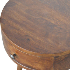 Brewer Nordic Chestnut Circular Bedside - Furniture One Shop