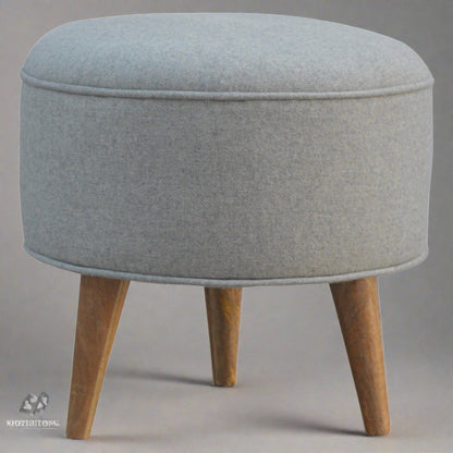 RestEase Round Grey Tweed Footstool
