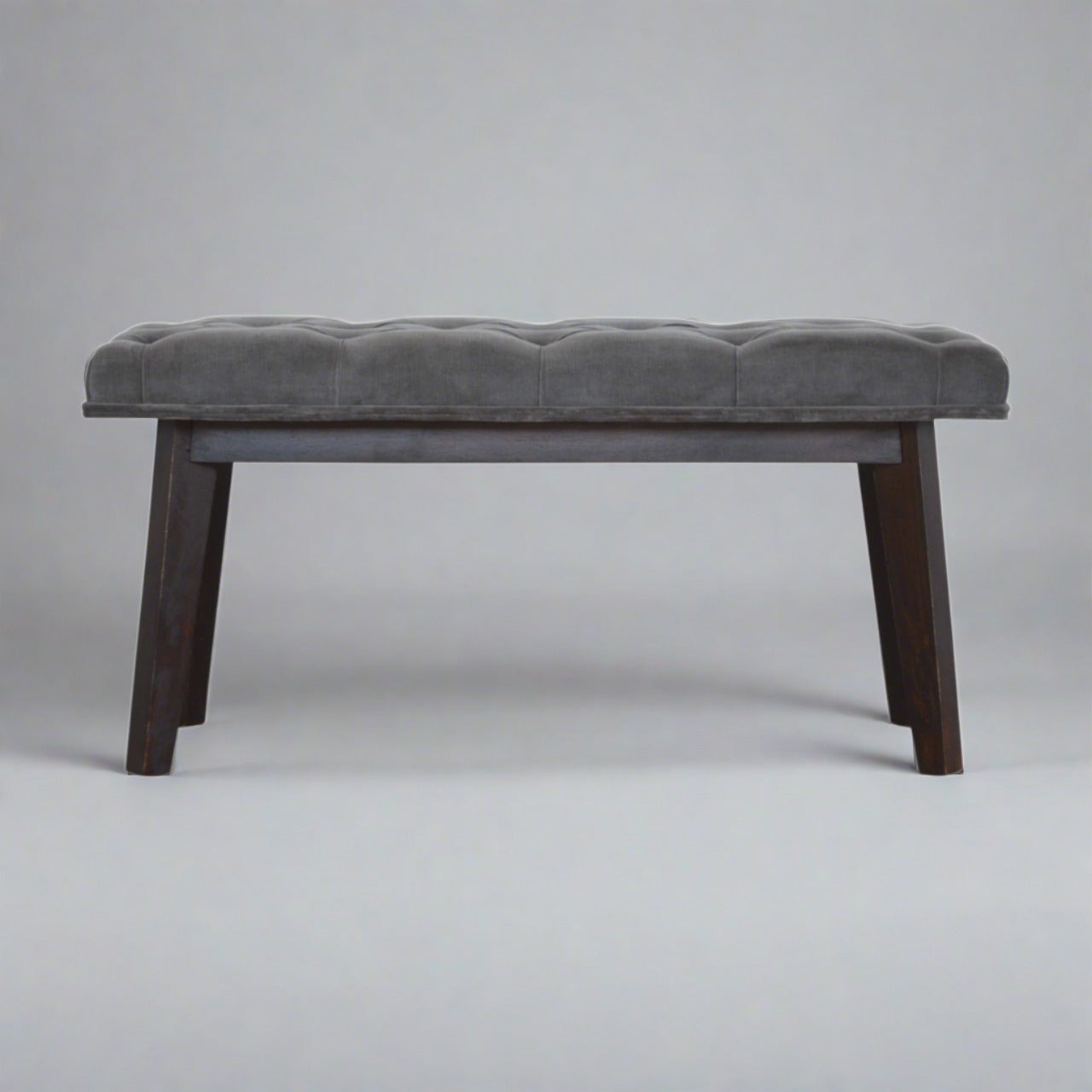 Grazing Seat Grey Velvet Bench