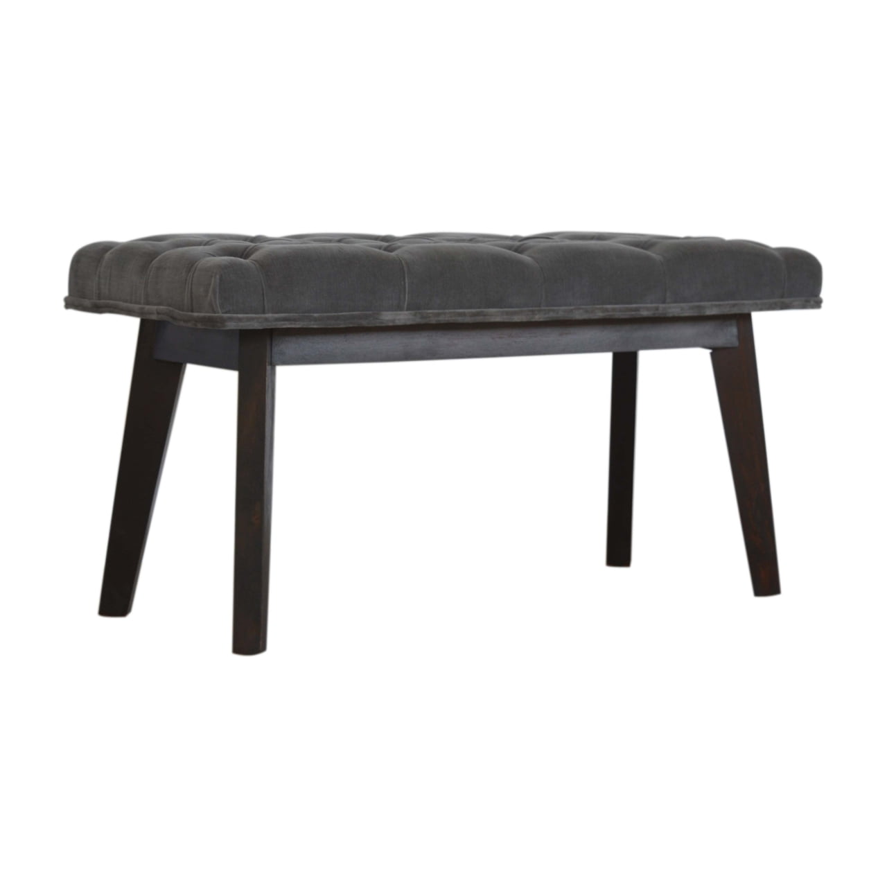 Grazing Seat Grey Velvet Bench