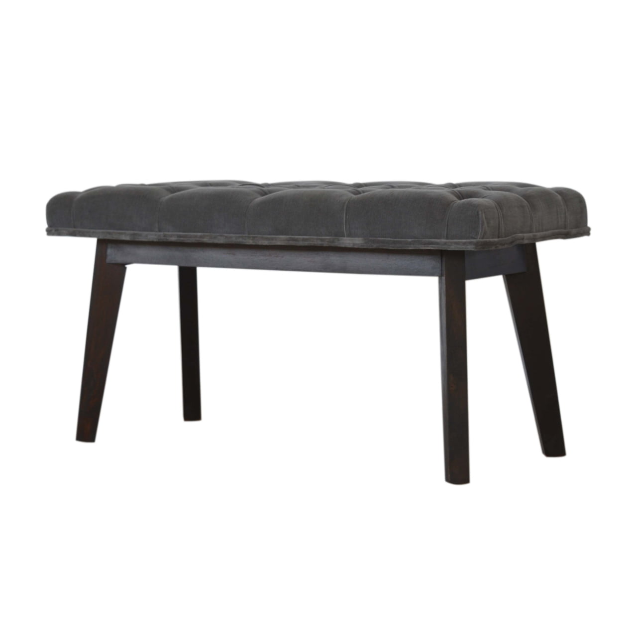 Grazing Seat Grey Velvet Bench