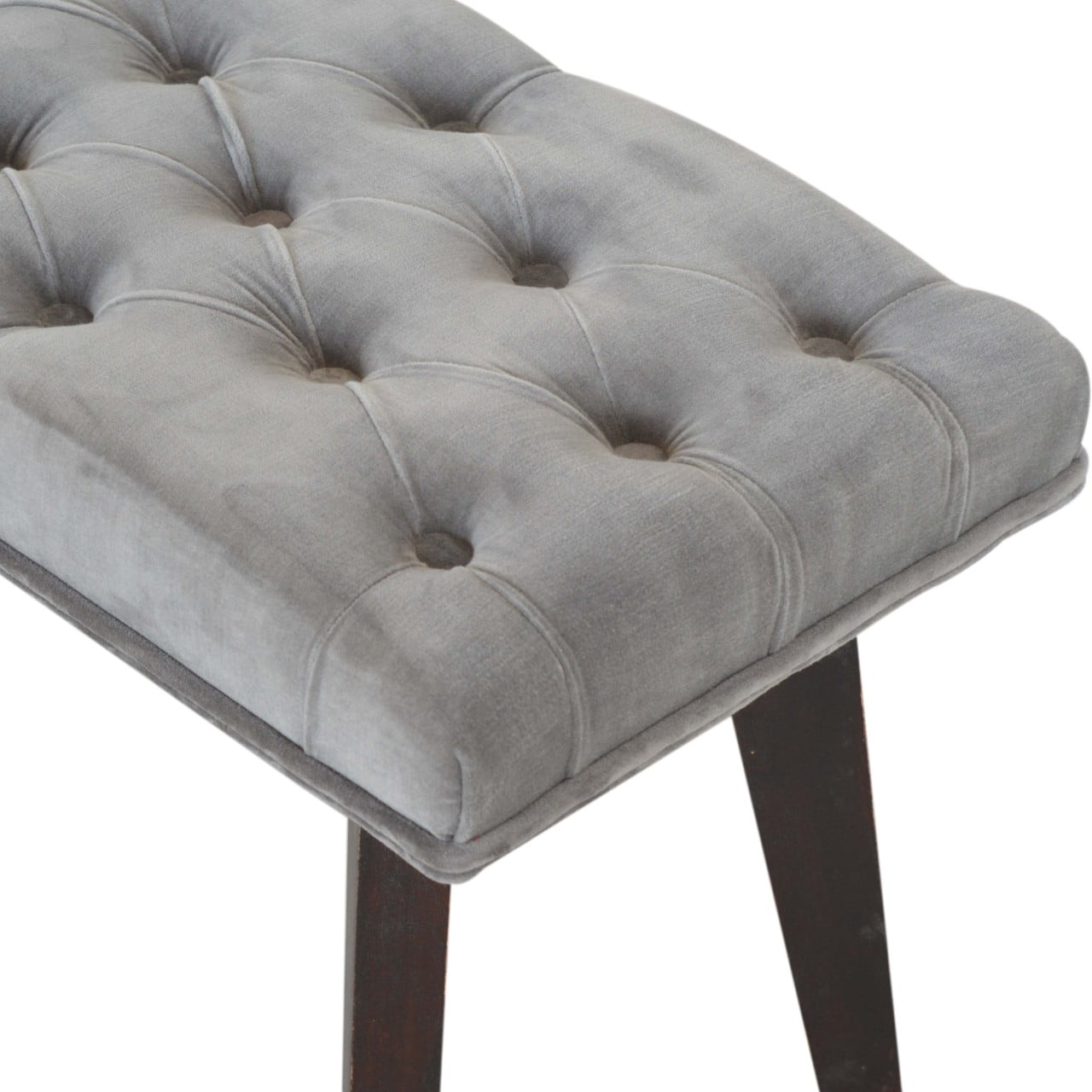 Grazing Seat Grey Velvet Bench