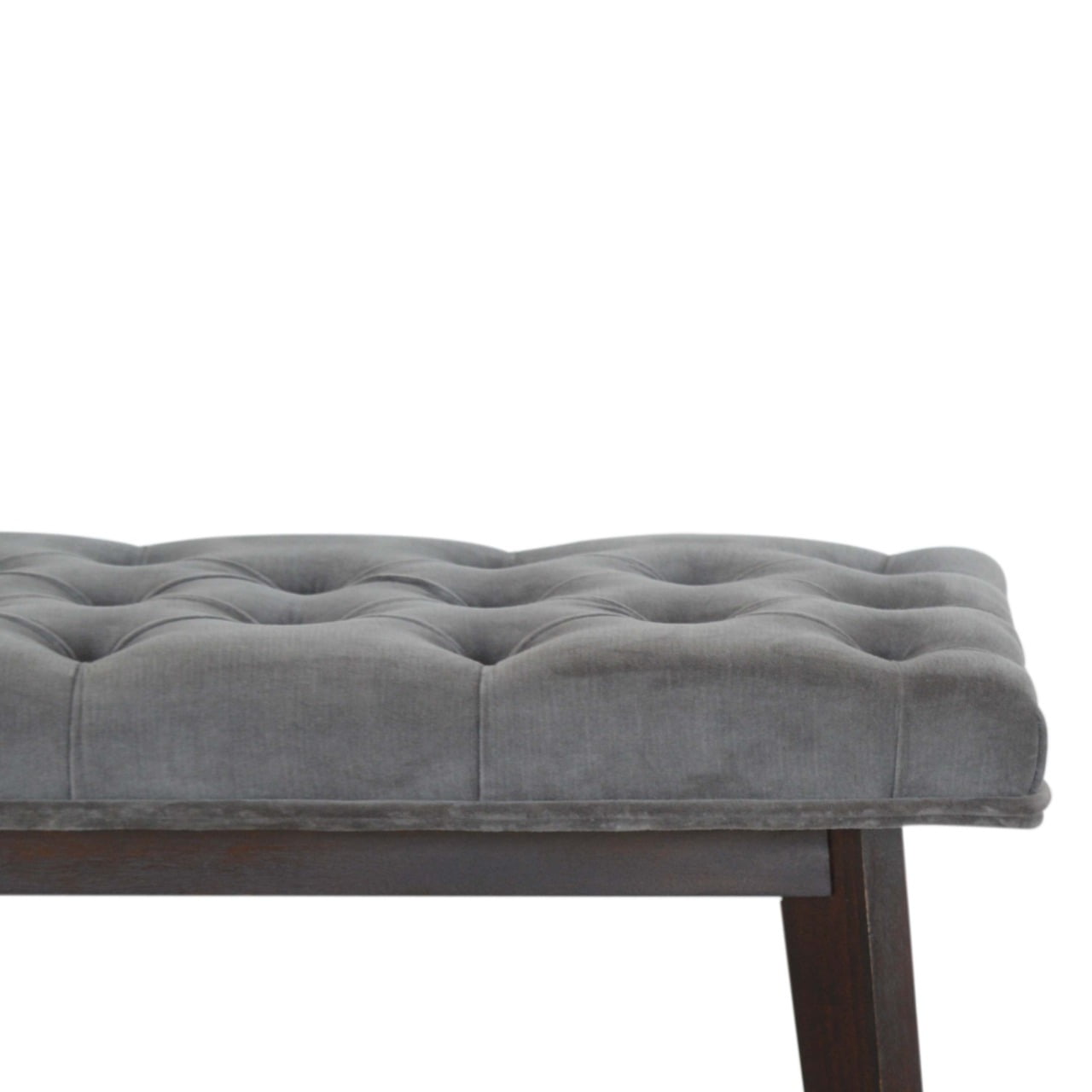 Grazing Seat Grey Velvet Bench