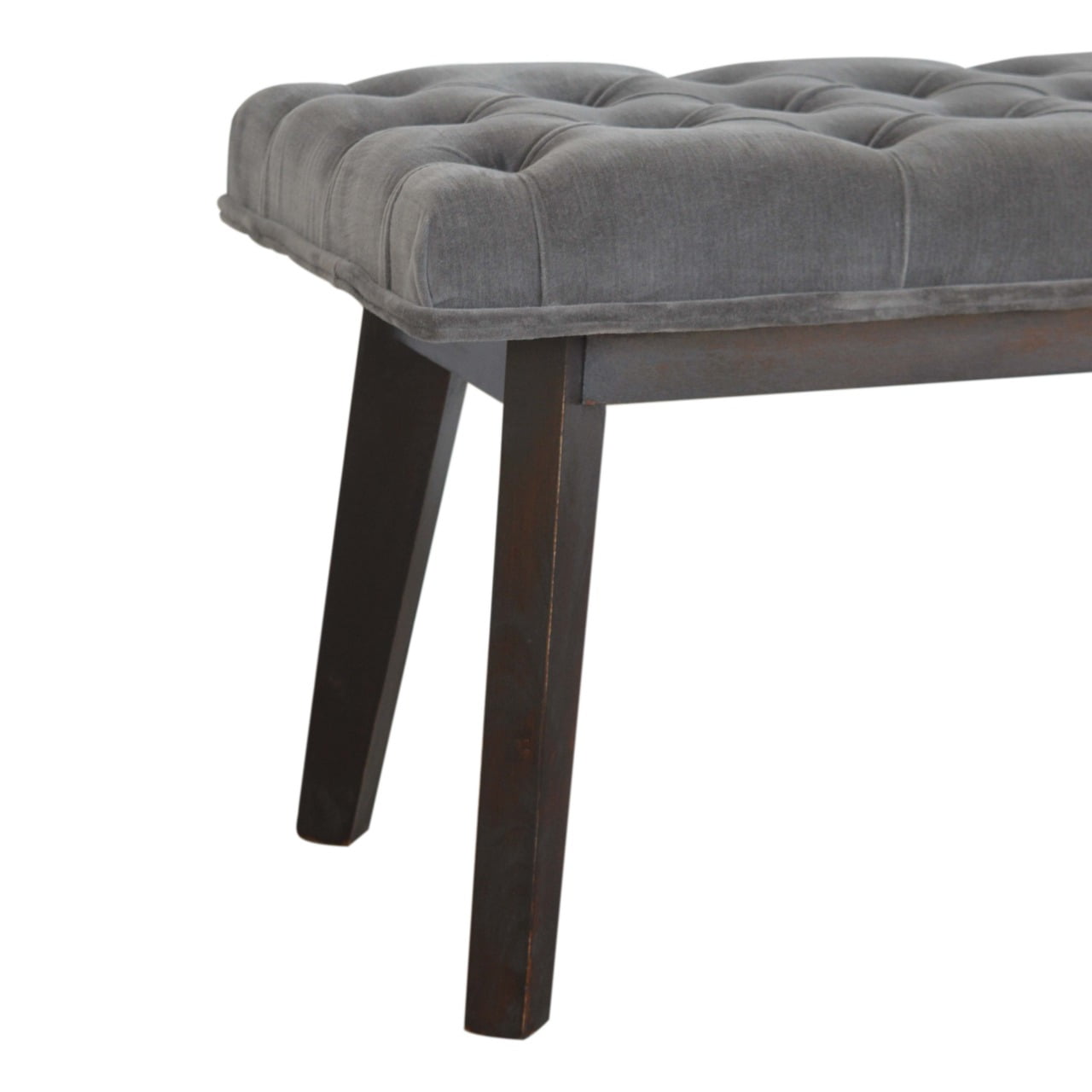 Grazing Seat Grey Velvet Bench