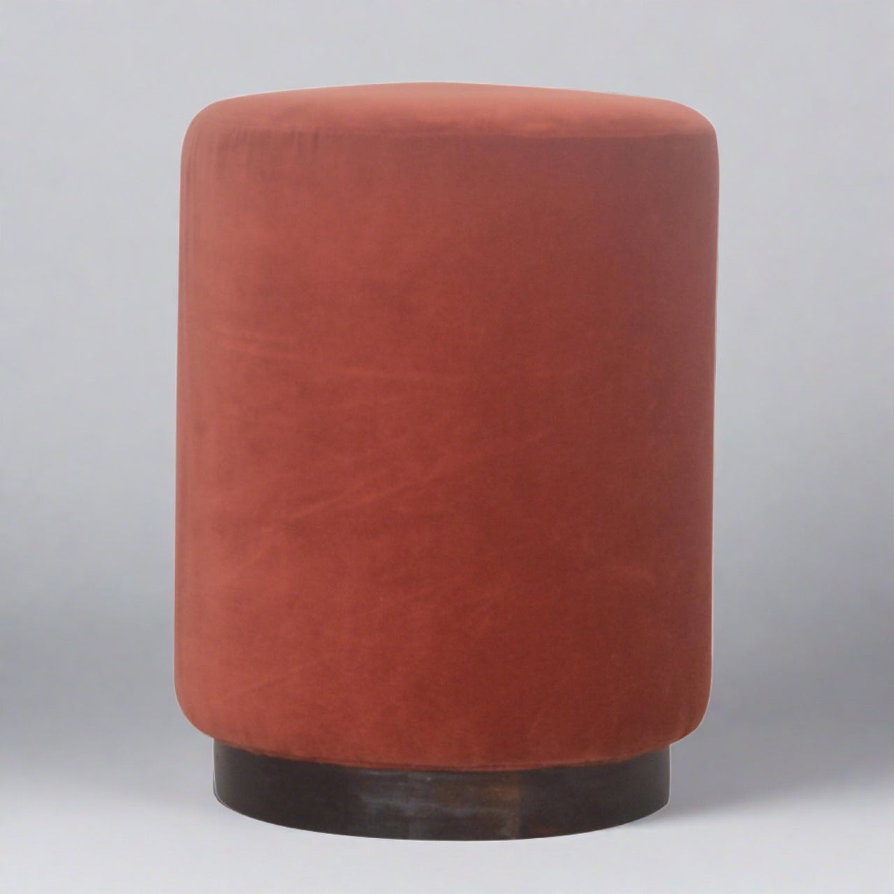 OttoMate Brick Red Footstool with Gold Base