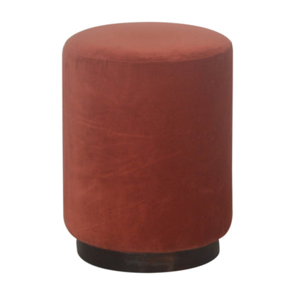 OttoMate Brick Red Footstool with Gold Base
