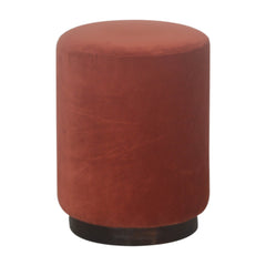 OttoMate Brick Red Footstool with Gold Base