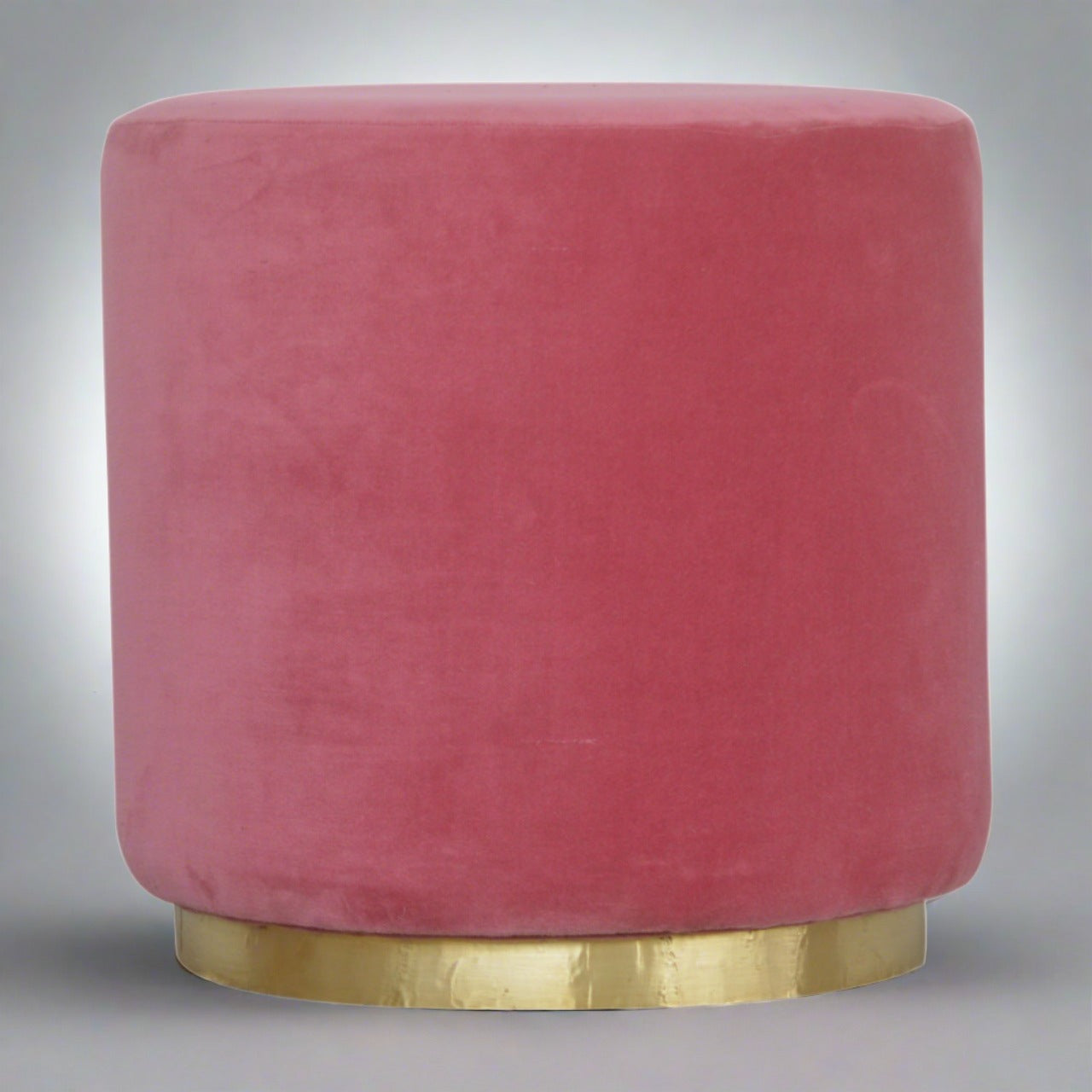 SnugStep Large Pink Footstool with Gold Base