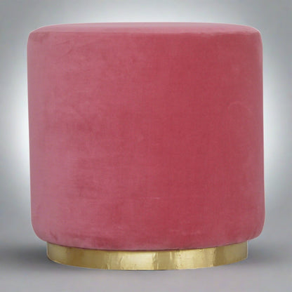 SnugStep Large Pink Footstool with Gold Base
