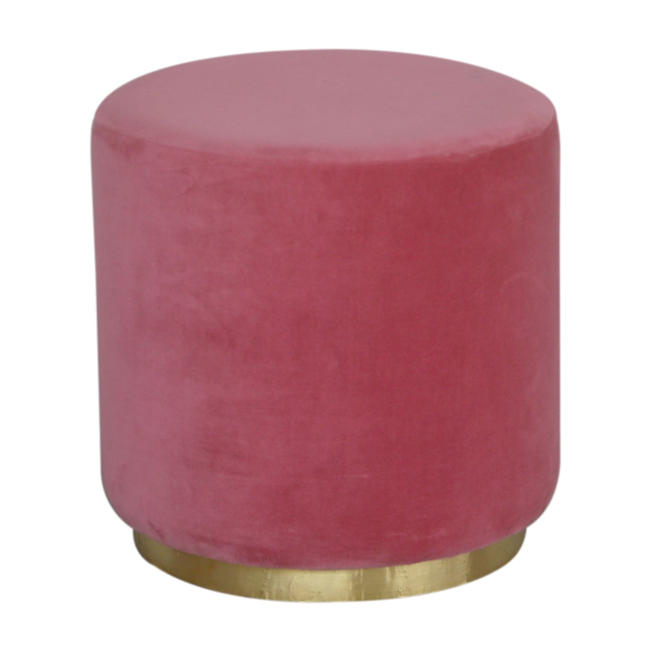 SnugStep Large Pink Footstool with Gold Base