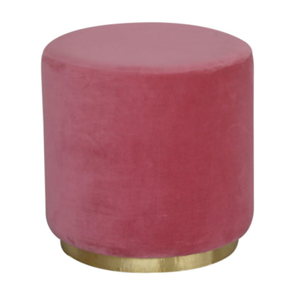 SnugStep Large Pink Footstool with Gold Base