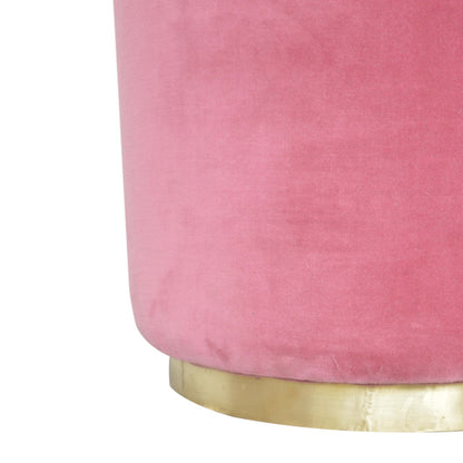 SnugStep Large Pink Footstool with Gold Base