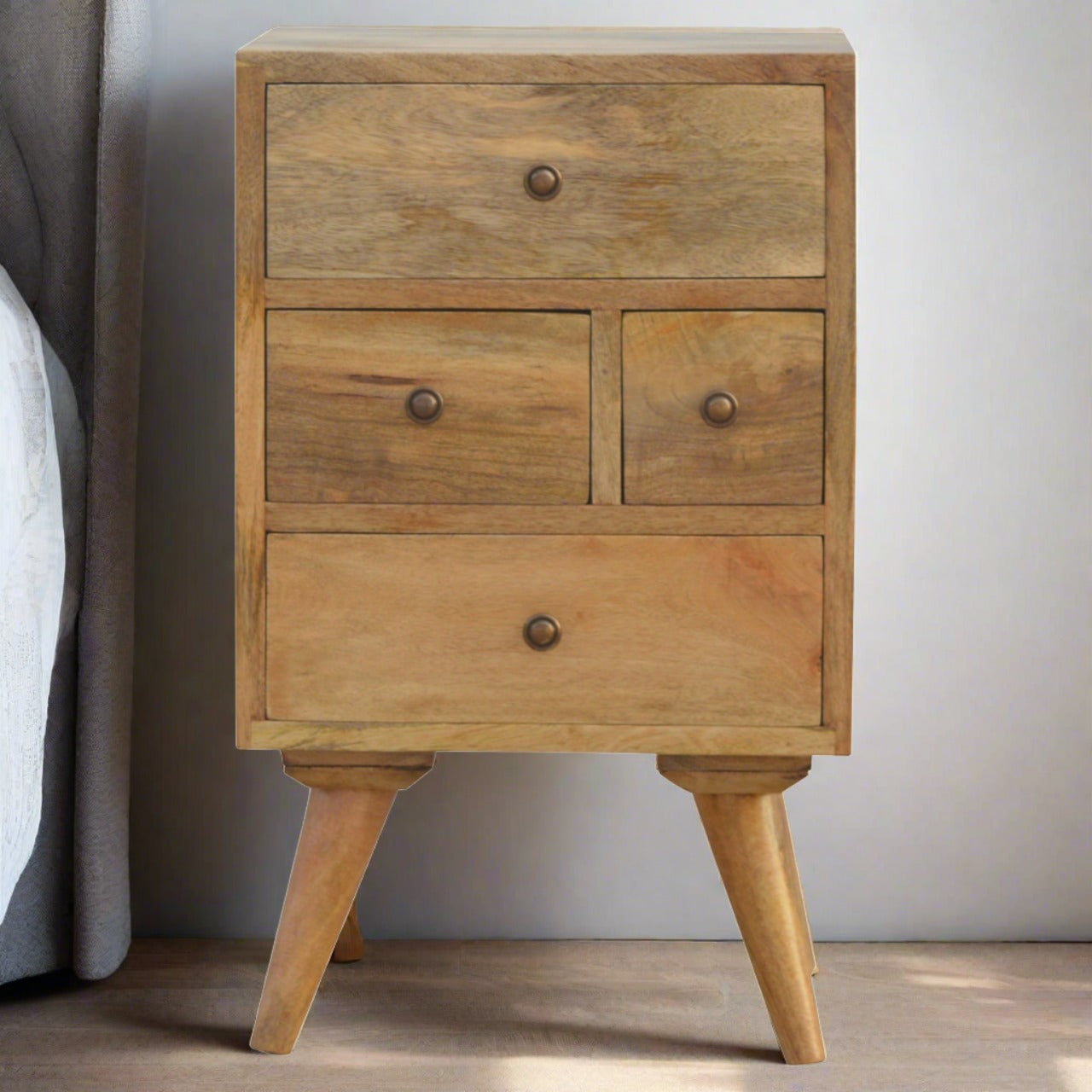 Oxford Nordic Style 4 Drawer Multi Bedside