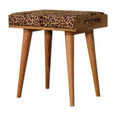 HeelHaven Leopard Velvet Tray Style Footstool