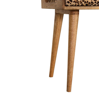 HeelHaven Leopard Velvet Tray Style Footstool