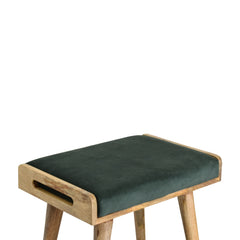 CozyCorner Emerald Velvet Tray Style Footstool