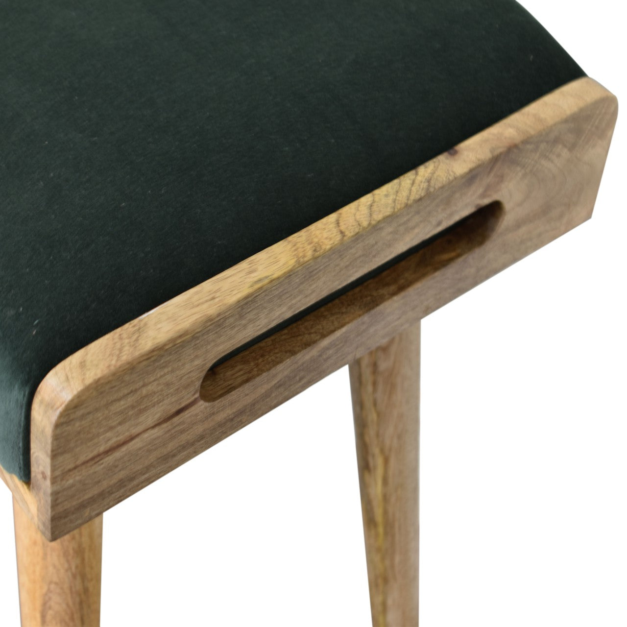 CozyCorner Emerald Velvet Tray Style Footstool