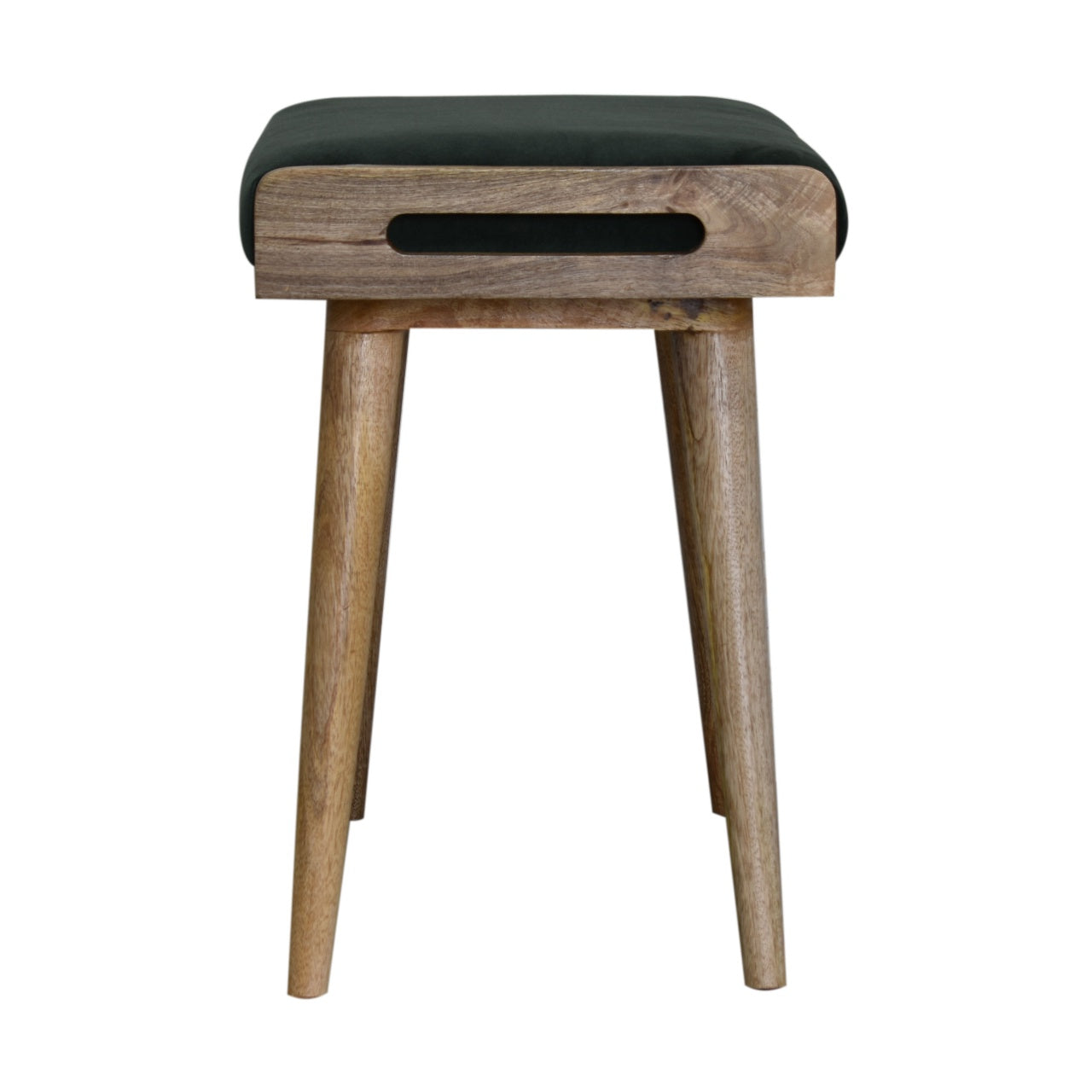 CozyCorner Emerald Velvet Tray Style Footstool