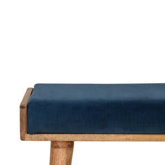 SitLite Teal Velvet Tray Style Footstool - Furniture One Shop