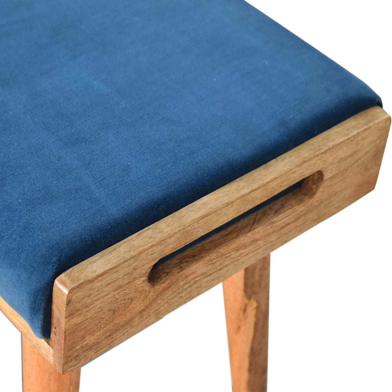 SitLite Teal Velvet Tray Style Footstool