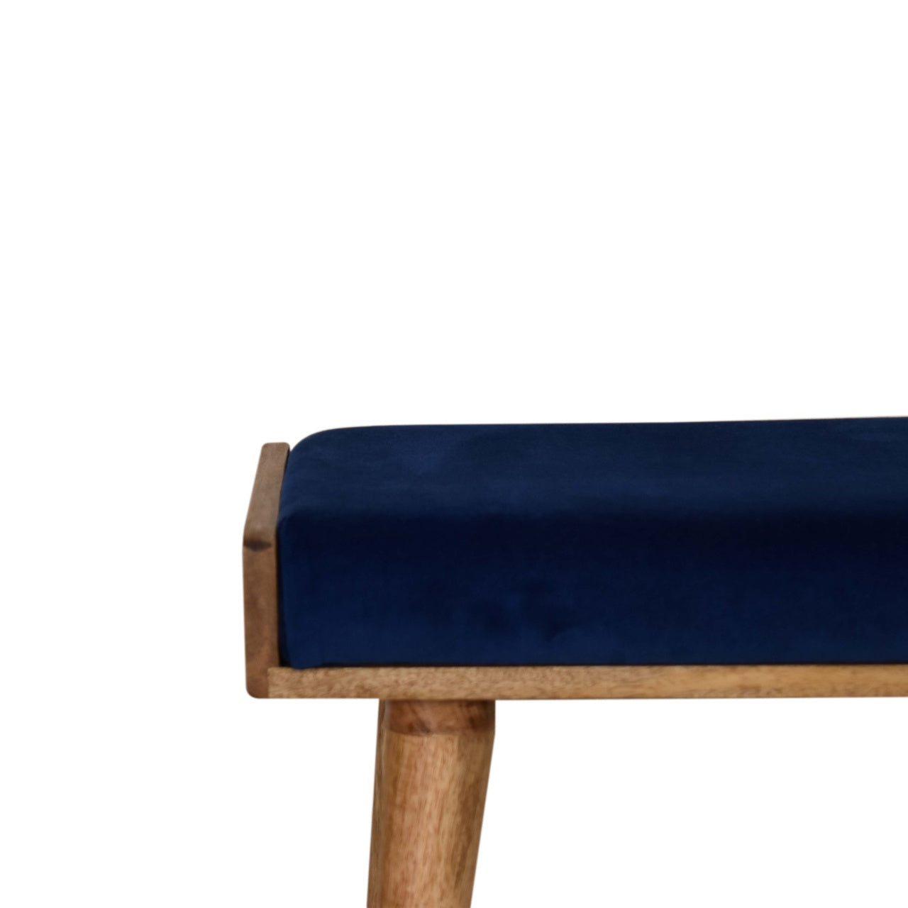 CalmCush Royal Blue Velvet Tray Footstool