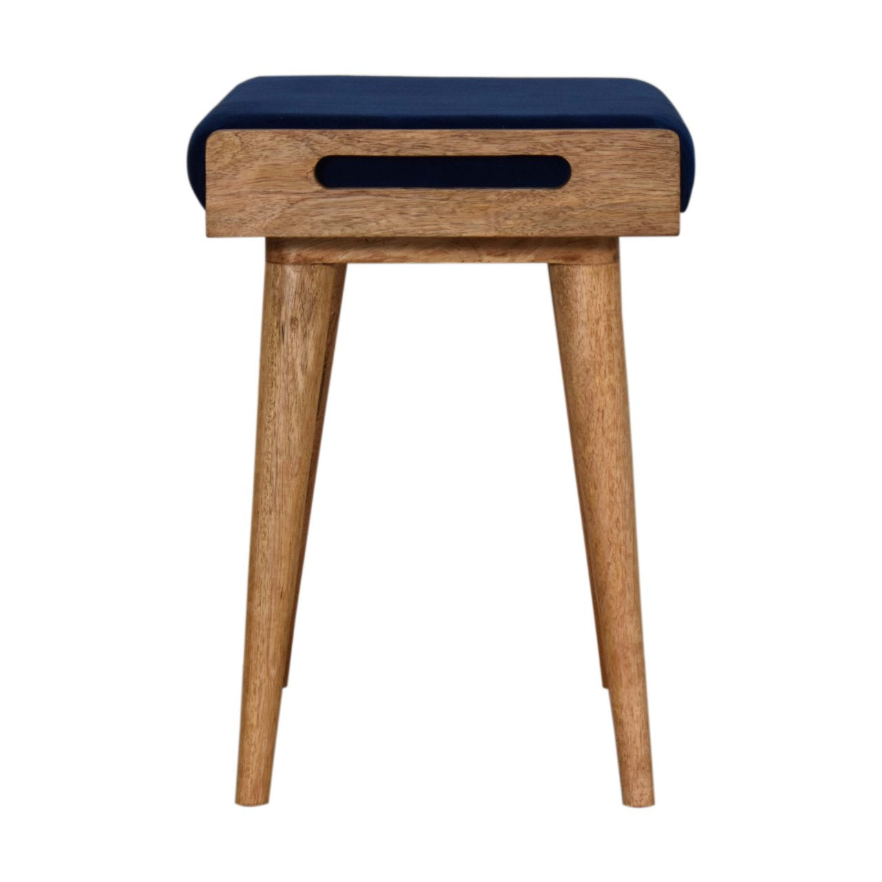 CalmCush Royal Blue Velvet Tray Footstool