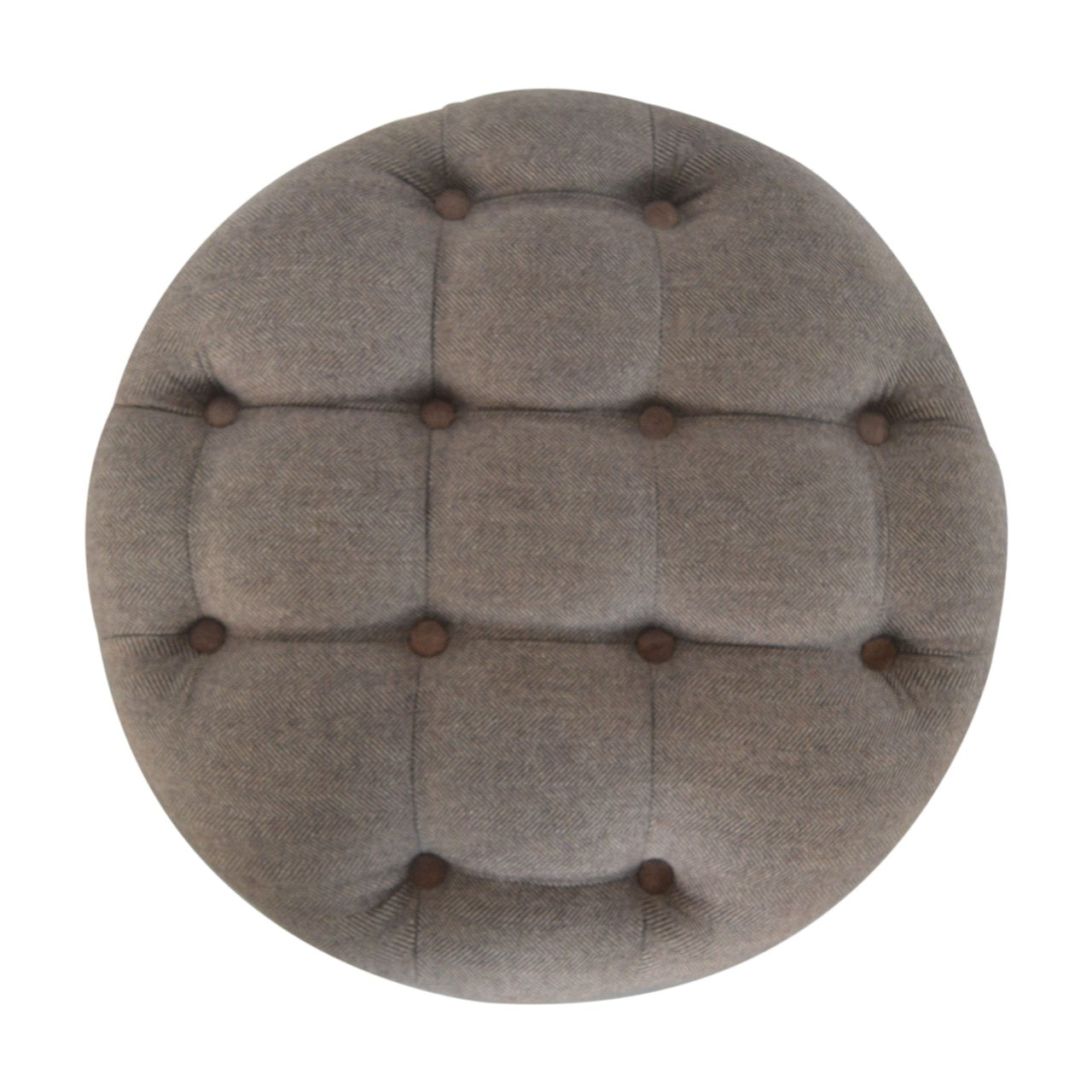 CushyCube Deep Button Round Checked Footstool