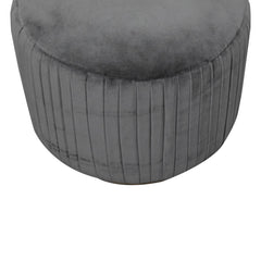 StepSpot Grey Velvet Pleated Footstool