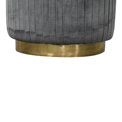 StepSpot Grey Velvet Pleated Footstool