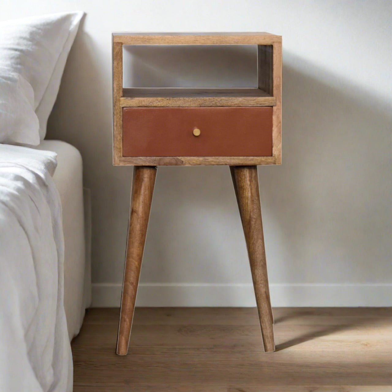 South Molton Mini Brick Red Hand Painted Bedside