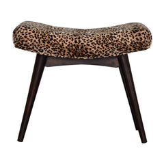 Savor Stool Leopard Print Curved Bench - Furniture One Shop