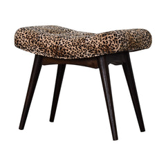 Savor Stool Leopard Print Curved Bench - Furniture One Shop