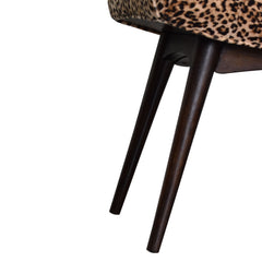 Savor Stool Leopard Print Curved Bench - Furniture One Shop
