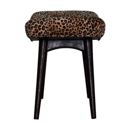 Savor Stool Leopard Print Curved Bench