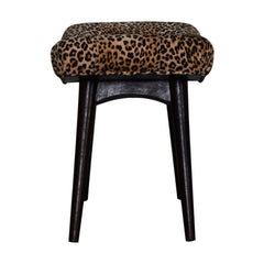 Savor Stool Leopard Print Curved Bench - Furniture One Shop