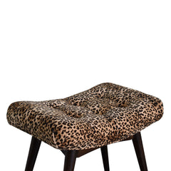 Savor Stool Leopard Print Curved Bench - Furniture One Shop
