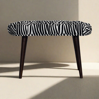 DineNest Zebra Print Deep Button Bench