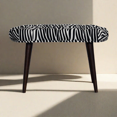 DineNest Zebra Print Deep Button Bench