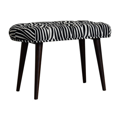 DineNest Zebra Print Deep Button Bench