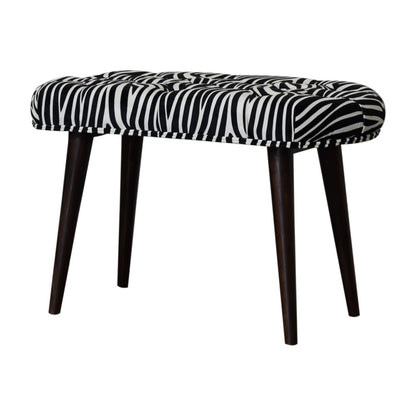 DineNest Zebra Print Deep Button Bench