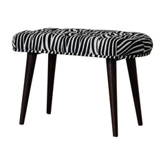 DineNest Zebra Print Deep Button Bench