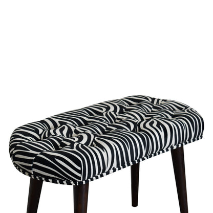 DineNest Zebra Print Deep Button Bench