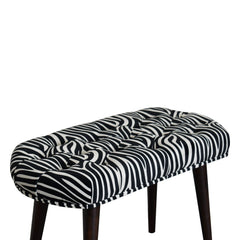 DineNest Zebra Print Deep Button Bench