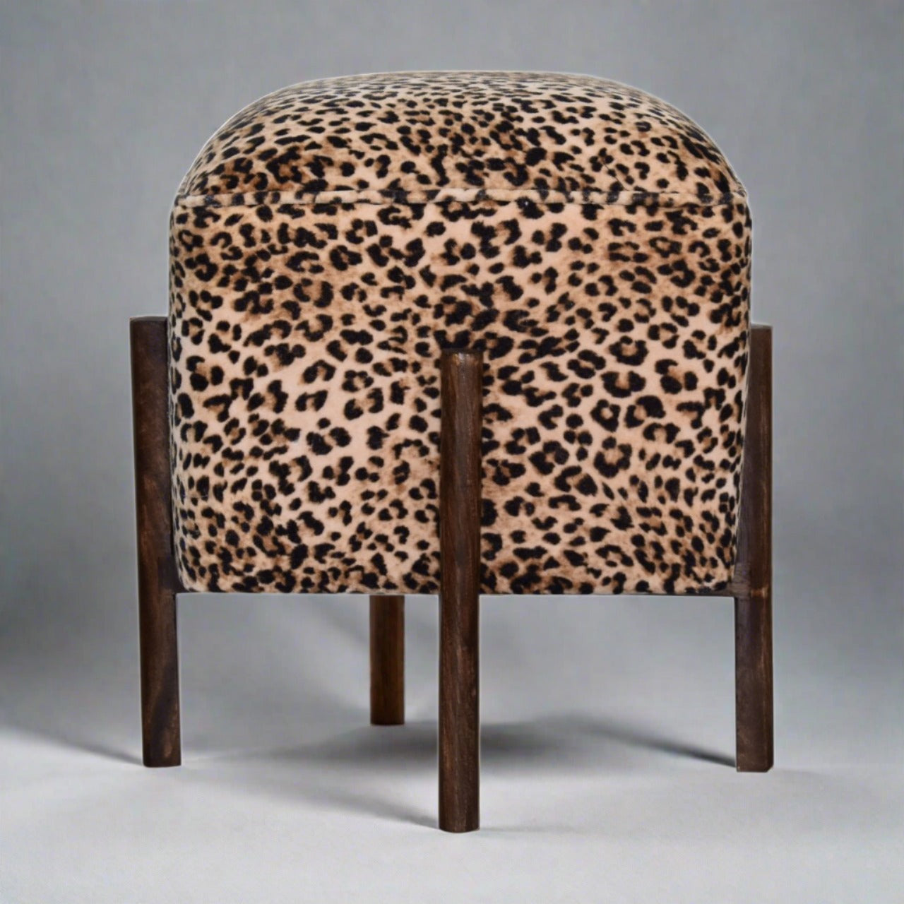 EaseEdge Leopard Footstool